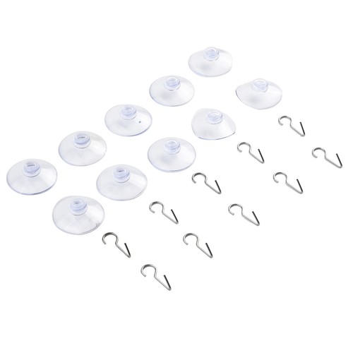 10pcs Window Clear Suction Cup/mug Sucker Hooks Clothes Metal Hanging Hook 40mm - Picture 10 of 12