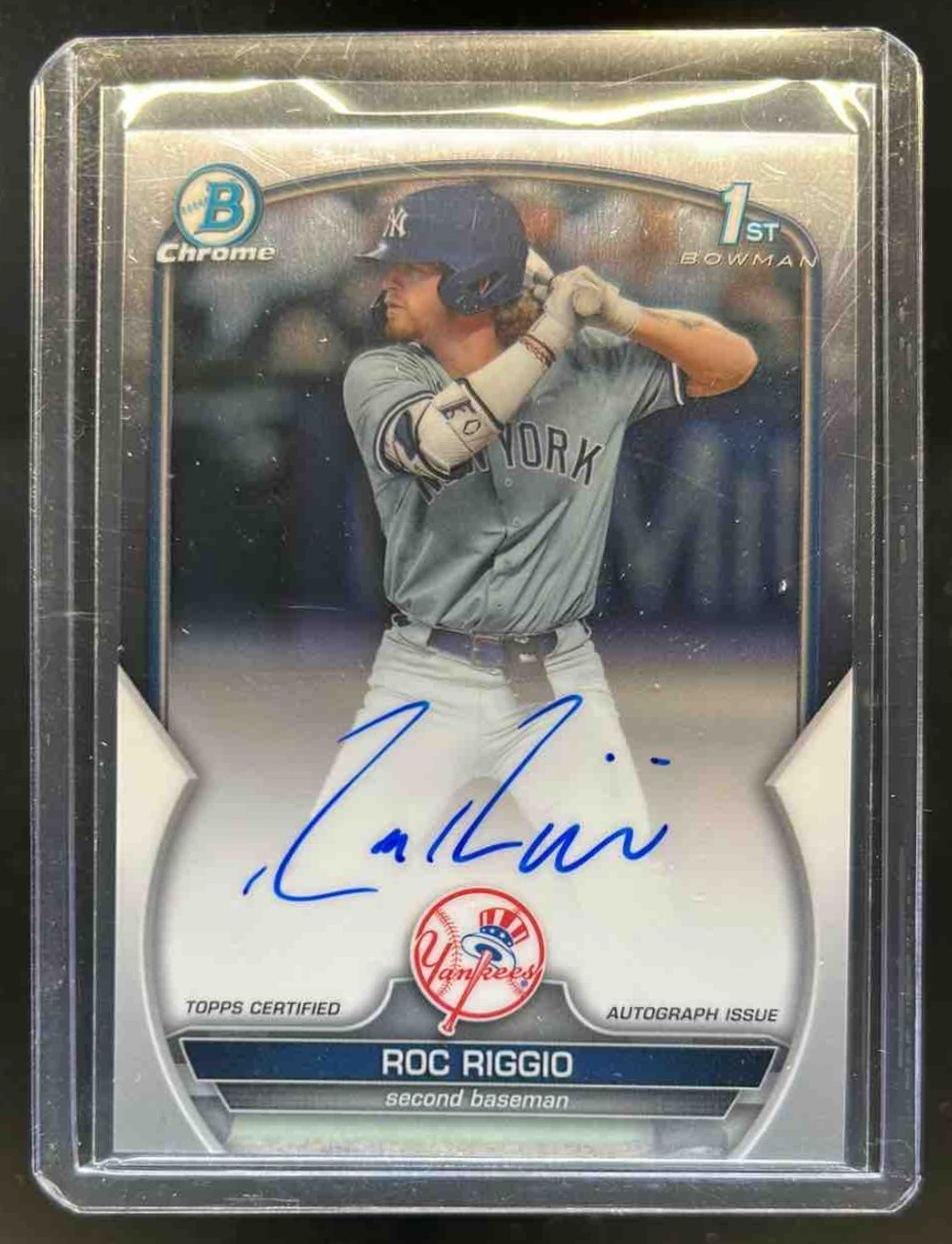 2023 Bowman Draft Roc Riggio Chrome Auto 1st Prospect #CDA-RR Yankees