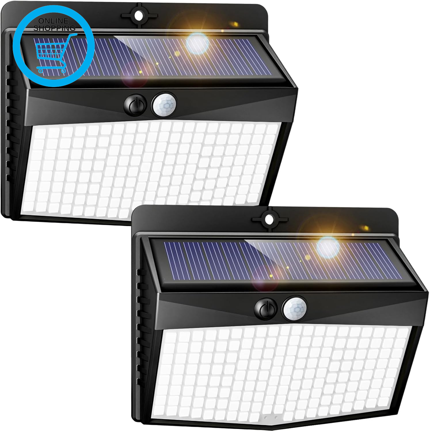 Solar Lights Outdoor Garden, Solar Security Lights with Motion Sensor and 3 Mode