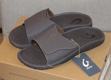 New OluKai NALU SLIDE Dark Java Men's Sandals Size 12- BNIB