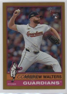 2025 Topps Heritage Chrome Gold Border 21/50 Andrew Walters #484 Rookie RC 7xm