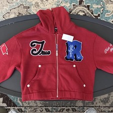 True Religion Crystal Patch Zip Varsity Jacket Child Size Large