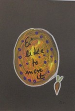 Ostern Karte Geld Gutschein Geschenkset b/w Karton Zeichnung orig sign ZM DinA5