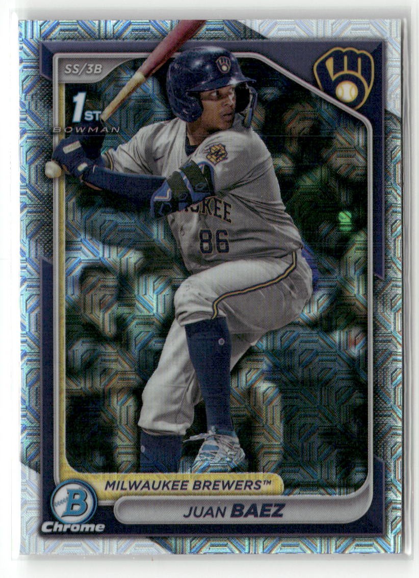 2024 Bowman Chrome #BCP-160 Juan Baez Prospects Mojo Refractors 1ST RC BREWERS