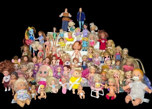 VINTAGE & MODERN DOLL LOT 70 TOTAL DOLLS/FIGURES MATTEL CABBAGE PATCH JPI OTHERS