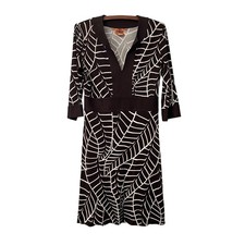 Tory Burch Womens Dark Brown Banana Botanical Leaf Silk Sheath Dress Size Small