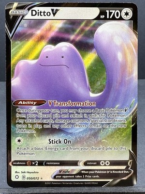 DITTO V 050/072 ULTRA RARE HOLO SHINING FATES POKEMON 2021 NEAR MINT NM