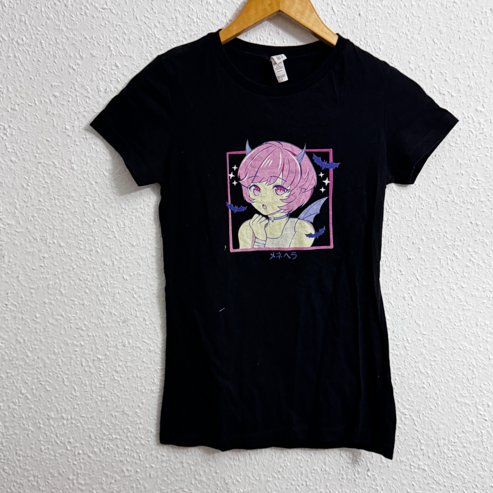 Bella + Canvas Anime Graphic Tee - Black - Size Small - Menhera Devil Girl image 2