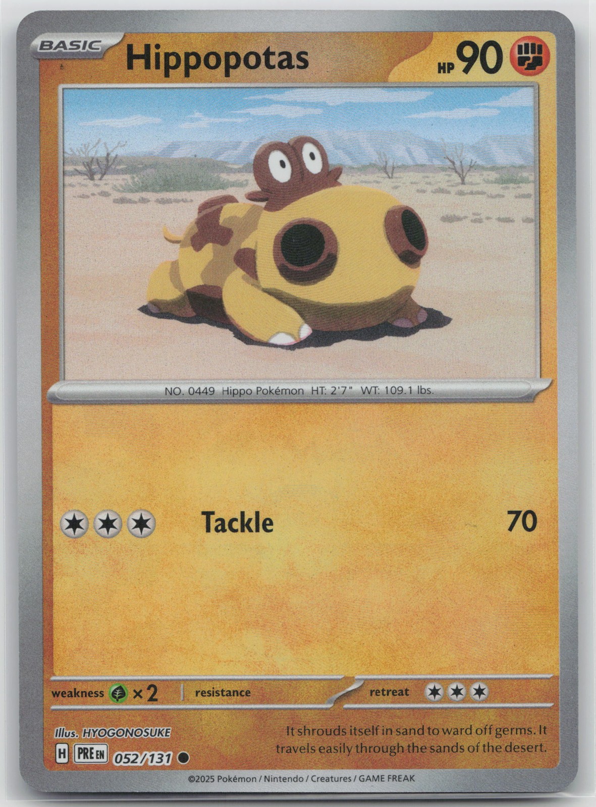 Hippopotas (Master Ball Pattern) Common SV: Prismatic Evolutions 052/131 NM