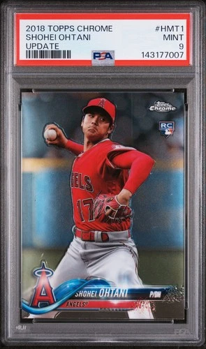 2018 TOPPS CHROME UPDATE #HMT1 SHOHEI OHTANI ROOKIE RC PSA 9