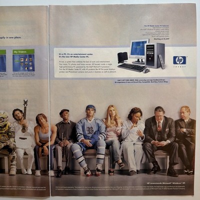 2002 HP Media Center PC Penn & Teller PRINT AD Intel Pentium 4 Processor Vtg 00s
