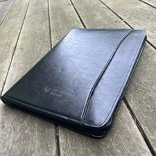 LEED'S Zippered Portfolio Black Pockets 13-1/2" x 10"