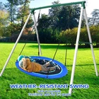 Hapfan 6.5ft Tall Heavy Duty Metal Swing Set for Kids Adult with 50"Saucer Swing