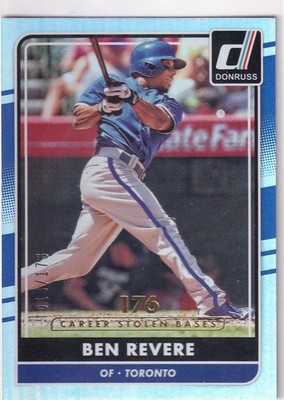 BEN REVERE /176 DONRUSS CAREER STAT LINE PARALLEL BLUE JAYS #102 2016 16 PANINI
