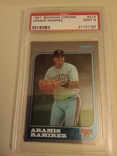 1997 Bowman Chrome Aramis Ramirez #214 Graded PSA 9 MINT Rookie Baseball Card RC. rookie card picture