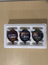 Terry Redlin Porcelain Christmas Ornament Trio - Holiday Collectibles - 1999