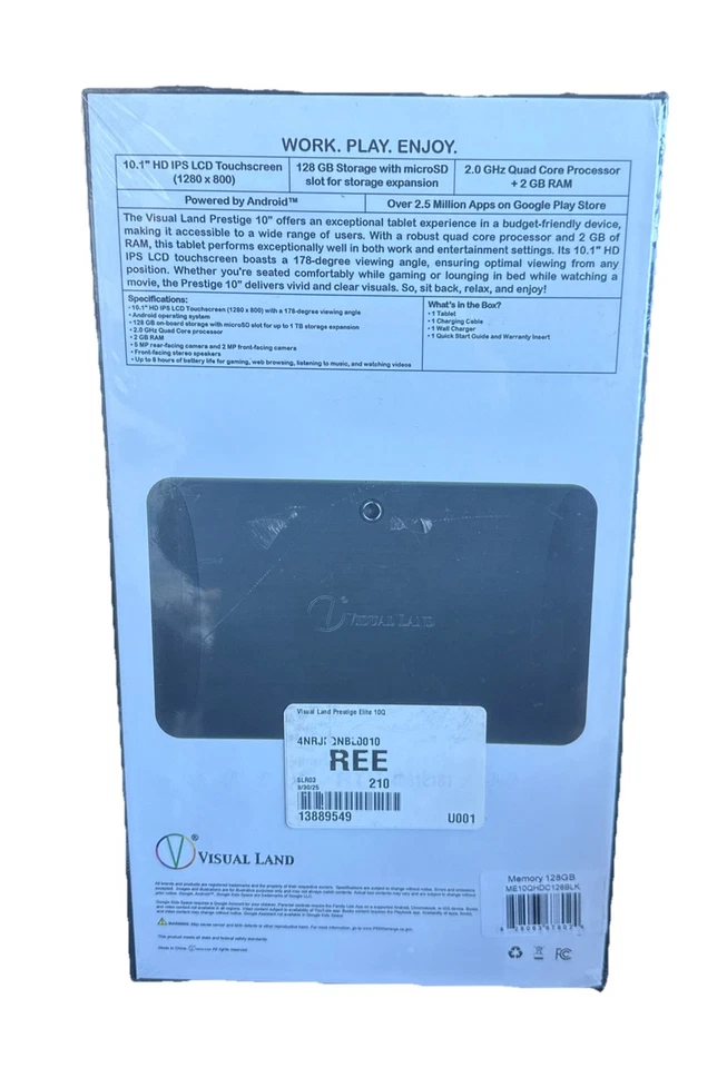 Visual Land Prestige Elite 10QH 10.1 HD IPS Android 13 Quad-Core Tablet 128GB - Image 2 of 4