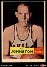 1957 Topps #3 Neil Johnston Warriors DOUBLE-PRINT RC HOF Ohio St 2 - GOOD