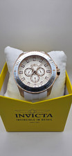 Invicta Men’s Quartz Sport Watch White Textured Dial Rose Gold/White w/ Box