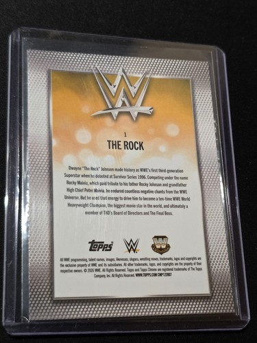 2026 Topps Chrome WWE The Rock #1 Diamond Plate Refractor SP Legends - Picture 2 of 2
