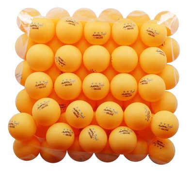 MAPOL 50- Pack Orange 3-Star Premium Ping Pong Balls 40mm, orange