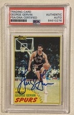 1981 Topps George Gervin Signed Basketball Card #37 Certified PSA/DNA Auto HOF