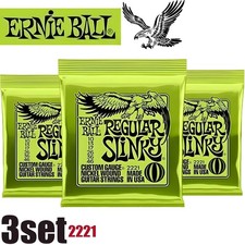 3 SETS! ERNIE BALL REGULAR SLINKY 10-46 ELECTRIC GUITAR STRINGS 2221 NEW