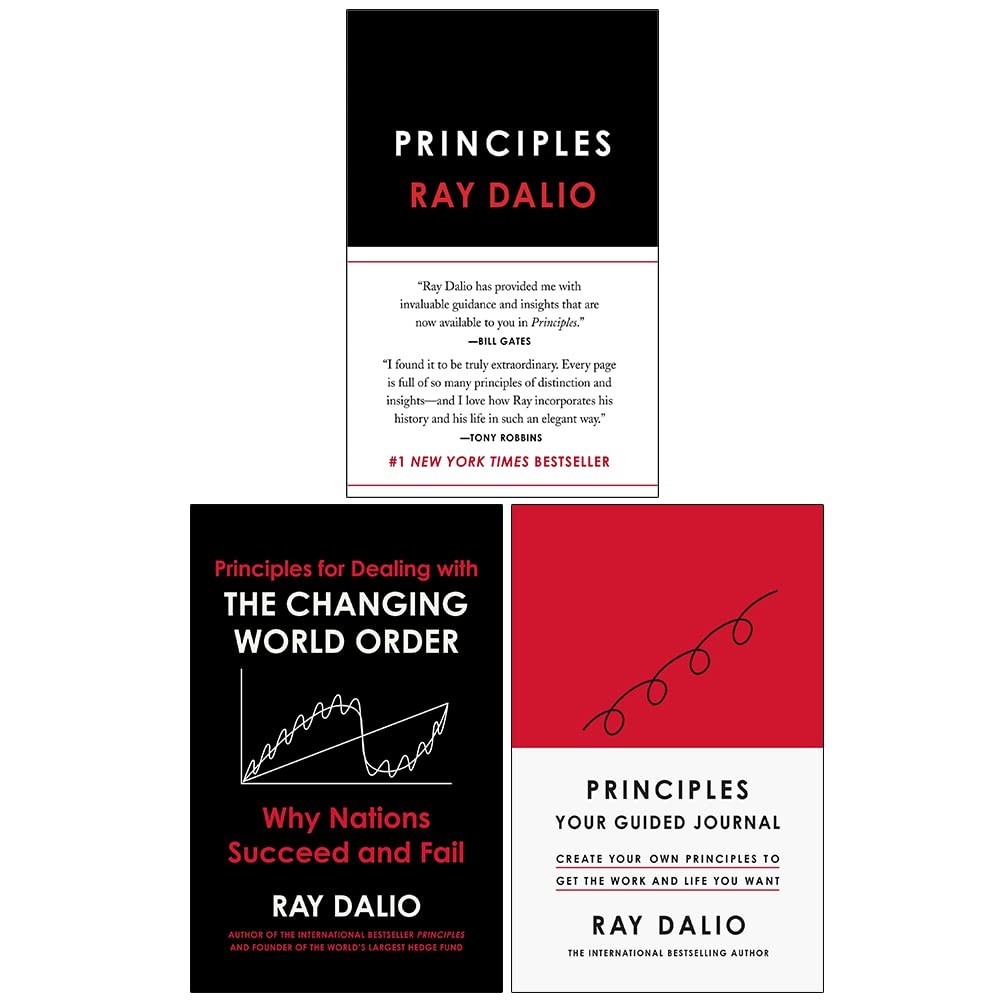 Ray Dalio Collection 3 Books Set Principles Life Work, Principles Guided Journal