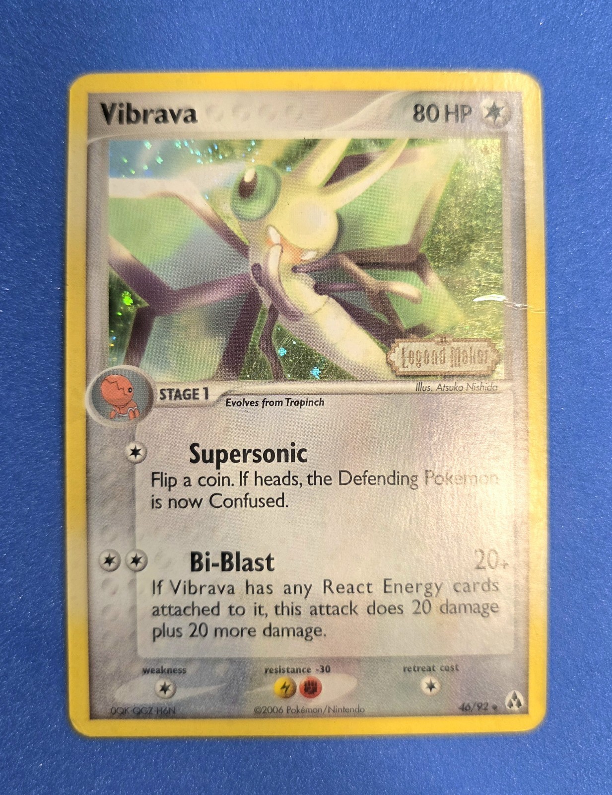 Pokémon TCG Vibrava 46/92 Stamped ex Legend Maker Holographic 2006 - LP