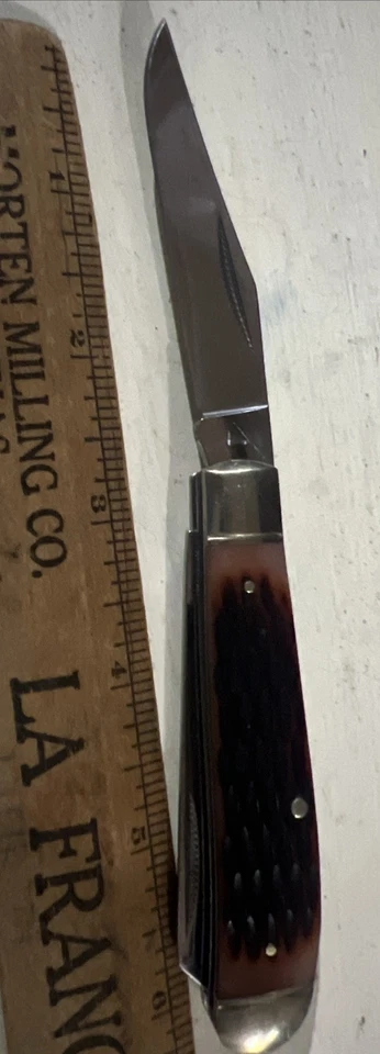 Холодное оружие траппер карманный нож, рифленая кость ручки 4,125» закрытый FL-TRPR-J - Изображение 2 из 4