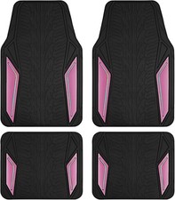 Rubber Floor Mats Pink Aluminum Trim To Fit Car SUV Truck All Weather