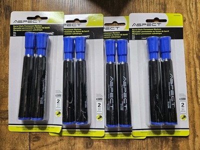 Lot Of 10 2-Packs Jumbo Permanent Markers Bulk 4.5mm Chisel Tip Blue 20 Total 
