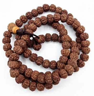 8mm Genuine Rudrakshya Mala Nepal. 108 Beads Real Rudraksha Japa Mala Original.