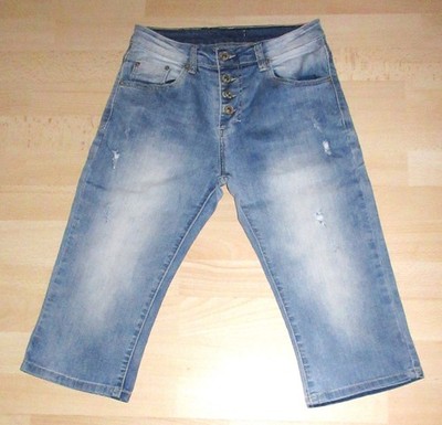 Place du Jour Damen  ¾ - Jeans / Caprijeans -geknöpft- Gr. 36 ~blau~  High Waist