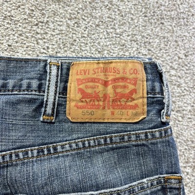 Levis 550 Jeans Mens 40x32 Blue Medium Wash Relaxed Straight Denim 