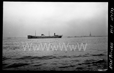 '33 Athel Princess Ship Oil Tanker Stat Liberty Manhattan NYC Old Photo