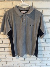 Reebok Men's Vintage Polo Shirt Large Grey Short Sleeve