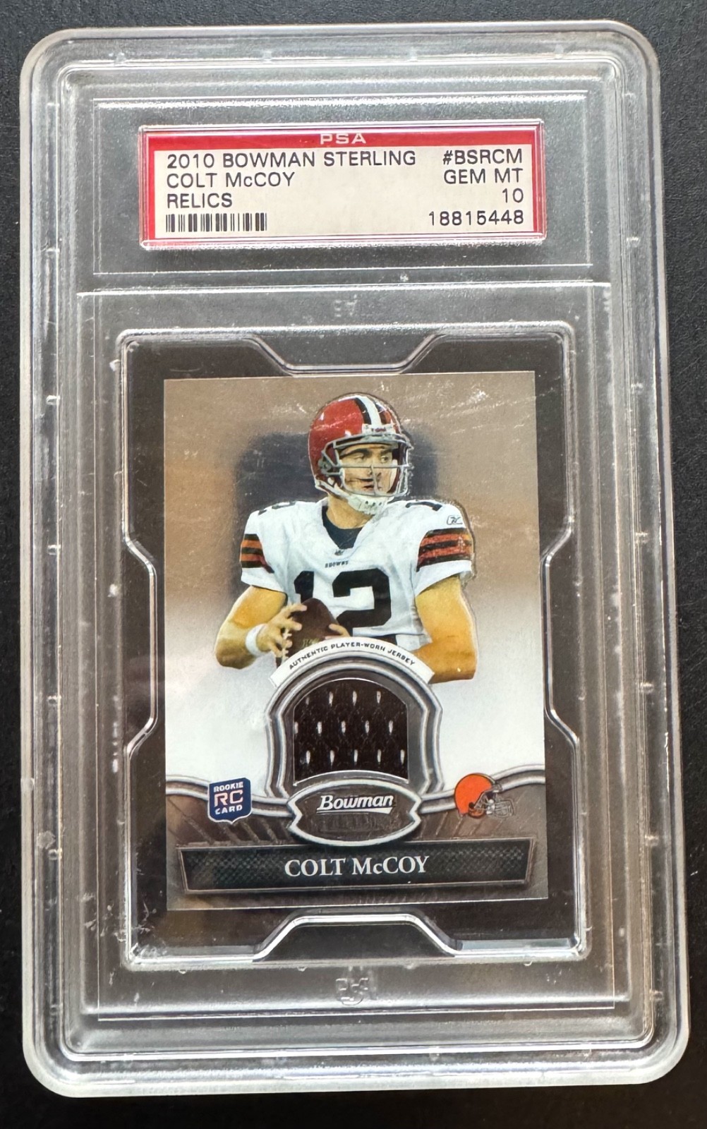 Colt McCoy Bowman Sterling Relics #BSRCM Superfractor Patch 1/1