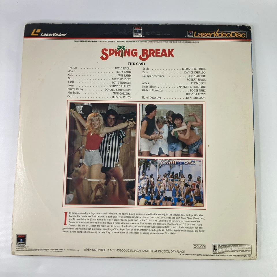 Spring Break 1983 Columbia Home Video Laserdisc - Image 3 of 4