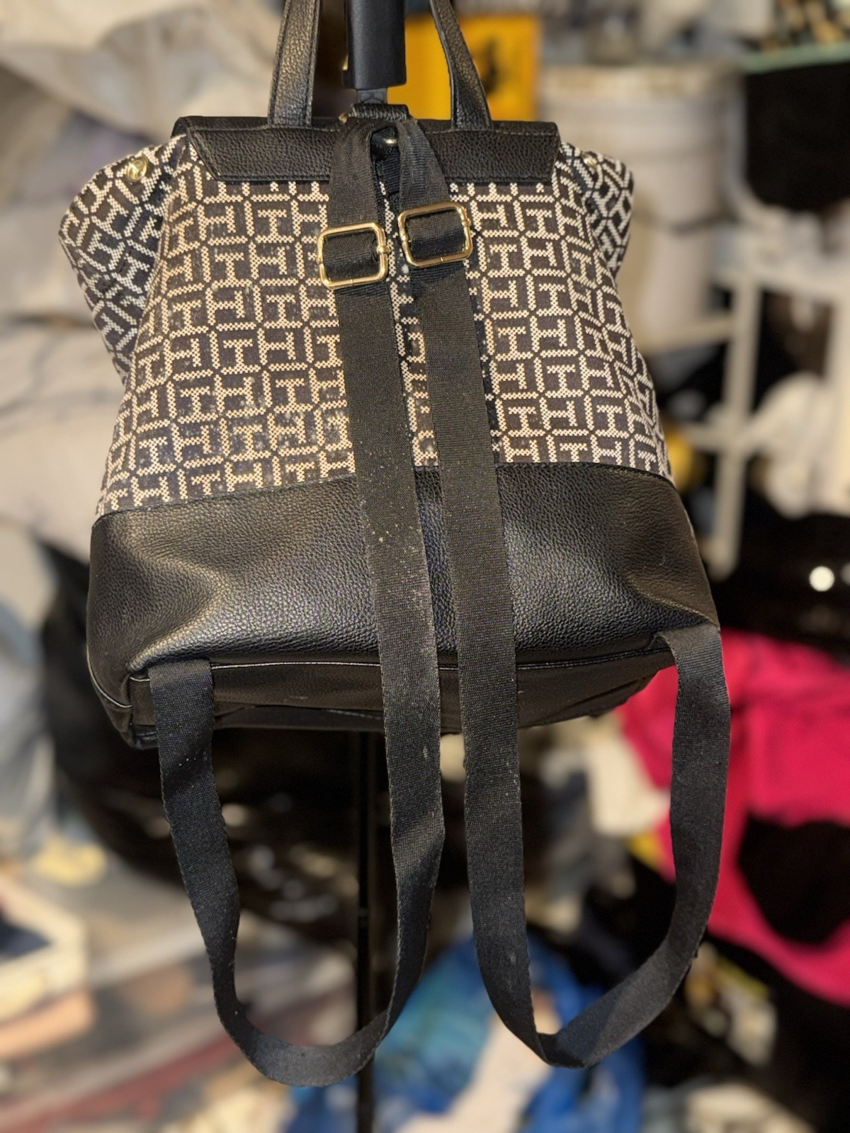 Tommy Hilfiger Logo Pattern Backpack Adjustable S… - image 7