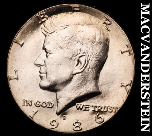 1986-D Kennedy Half Dollar-Choice Gem BU Lustrous No Reserve #i4569