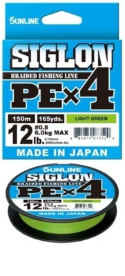 Sunline Siglon PE x4 Braid Line 150m light Green Colour - Choose Lb BRAND NEW @