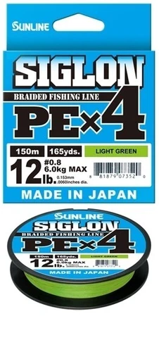 Sunline Siglon PE x4 Braid Line 150m light Green Colour - Choose Lb BRAND NEW @