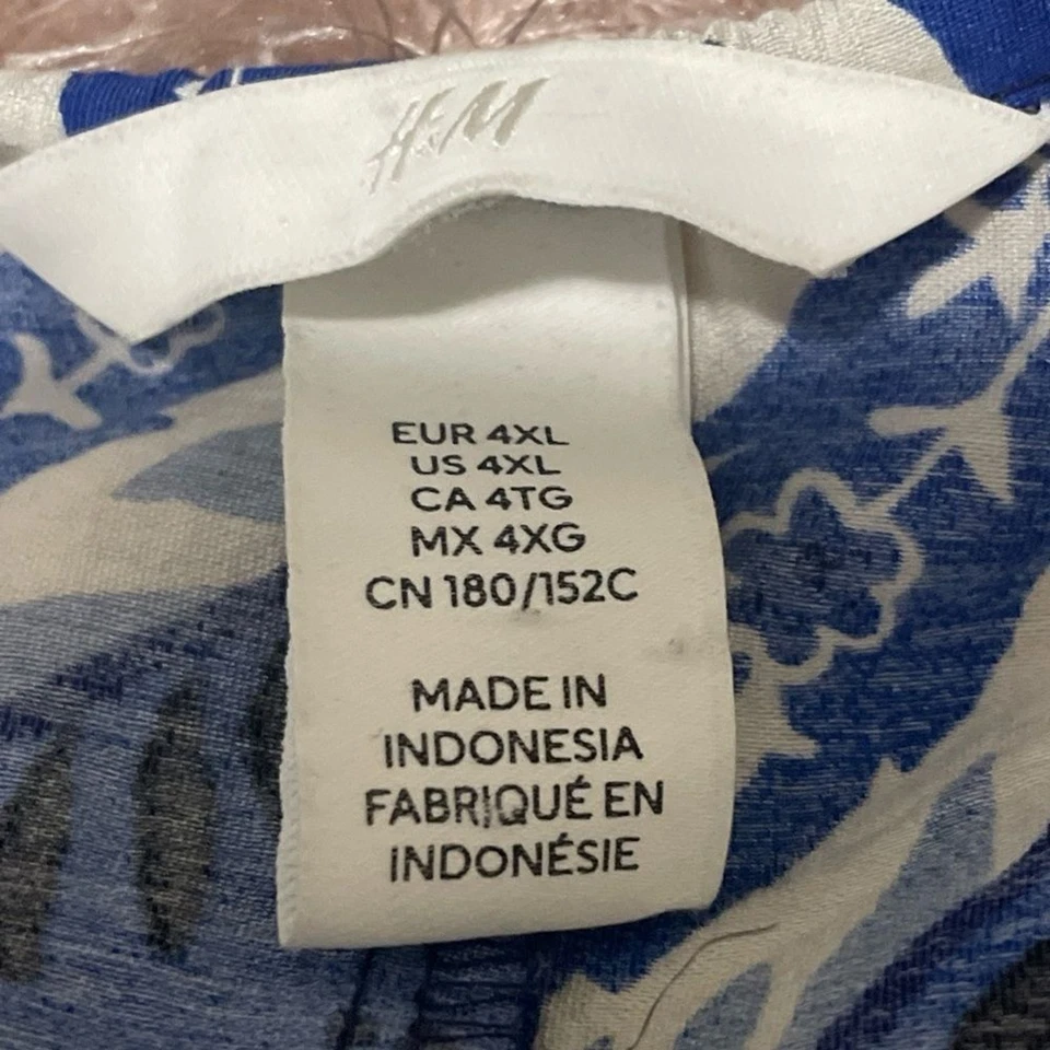 Womens Blouse 4XL Blue Floral Boho Folk Festival Relaxed Fit Flowy Free Spirit - Image 2 of 4