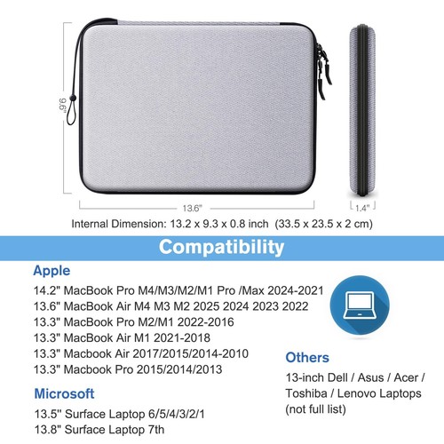 FINPAC Housse pour 136" MacBook Air M4/M3/M2 2025-2022 A3240 A3113 A2681 142"... - Afbeelding 3 van 8