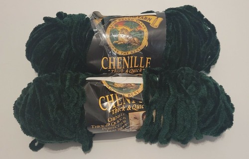 Lion Brand Yarn Chenille Thick & Quick 2 Forest Green 1 Purple Super Bulky - Picture 6 of 6