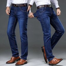 2023 New Men's Pants Spring Autumn Casual Elastic Jeans Fashion Slim Fit Trouser