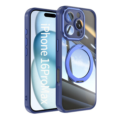 Magnetic Case For iPhone 16 Pro Max 15 14 13 12 with 360° Rotatable Ring Stand