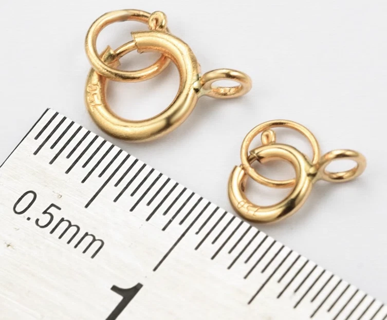 1PC Pure AU750 18K Solid Gold Ring Clasp For Bracelet Necklace Jewelry DIY# - Image 4 of 4