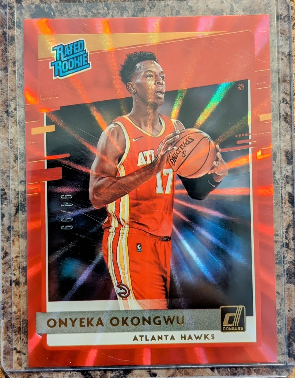 2020-21 Panini Donruss Rated Rookie Red Laser /99 Onyeka Okongwu #228 Rookie RC